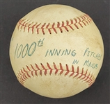 Bert Blyleven 1,000th Career Inning Pitched 800th Strikeout Complete Game Shutout Final Out Used Stat Baseball 1973 Twins vs Royals w/Blyleven Signed Letter of Provenance