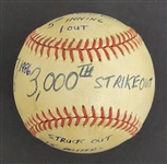 Bert Blyleven 3,000th Strikeout Actual Game Used Baseball August 1, 1986 w/Blyleven Signed Letter of Provenance
