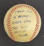 Bert Blyleven 3,000th Strikeout Actual Game Used Baseball August 1, 1986 w/Blyleven Signed Letter of Provenance