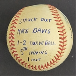 Bert Blyleven 3,000th Strikeout Actual Game Used Baseball August 1, 1986 w/Blyleven Signed Letter of Provenance