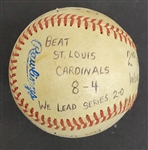 Bert Blyleven Game 2 1987 World Series Game Used Stat Baseball Twins vs Cardinals w/Blyleven Signed Letter of Provenance