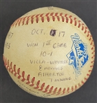 Bert Blyleven Game 2 1987 World Series Game Used Stat Baseball Twins vs Cardinals w/Blyleven Signed Letter of Provenance