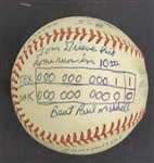 Bert Blyleven 100th Major League Victory 1st Win as a Ranger Complete Game Shutout Used Final Out Stat Baseball w/Blyleven Signed Letter of Provenance