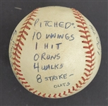 Bert Blyleven 100th Major League Victory 1st Win as a Ranger Complete Game Shutout Used Final Out Stat Baseball w/Blyleven Signed Letter of Provenance