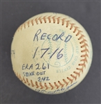Bert Blyleven 17th Win Final of 1974 Season Complete Game Shutout Minnesota Twins Game Used Final Out Stat Baseball w/Blyleven Signed Letter of Provenance