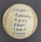 Bert Blyleven 17th Win Final of 1974 Season Complete Game Shutout Minnesota Twins Game Used Final Out Stat Baseball w/Blyleven Signed Letter of Provenance