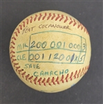 Bert Blyleven 13th Win of 1984 Season Cleveland Indians Game Used Stat Baseball w/Blyleven Signed Letter of Provenance