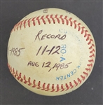 Bert Blyleven 11th Win of 1985 Season Minnesota Twins Complete Game Used Final Out Stat Baseball w/Blyleven Signed Letter of Provenance