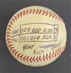 Bert Blyleven 11th Win of 1985 Season Minnesota Twins Complete Game Used Final Out Stat Baseball w/Blyleven Signed Letter of Provenance