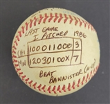 Bert Blyleven 17th Win Final of the 1986 Season Minnesota Twins Complete Game Used Final Out Stat Baseball w/Blyleven Signed Letter of Provenance