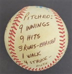 Bert Blyleven 17th Win Final of the 1986 Season Minnesota Twins Complete Game Used Final Out Stat Baseball w/Blyleven Signed Letter of Provenance
