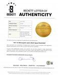 1951-52 Minneapolis Lakers Autographed Wilson B1580 Basketball w/ 5 HOF Signatures Beckett LOA