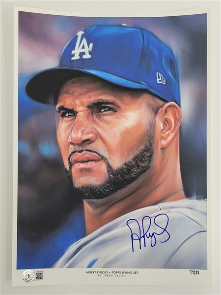 Albert Pujols Autographed 11x14 "Topps Living Set" Lithograph LE #79/88 Beckett