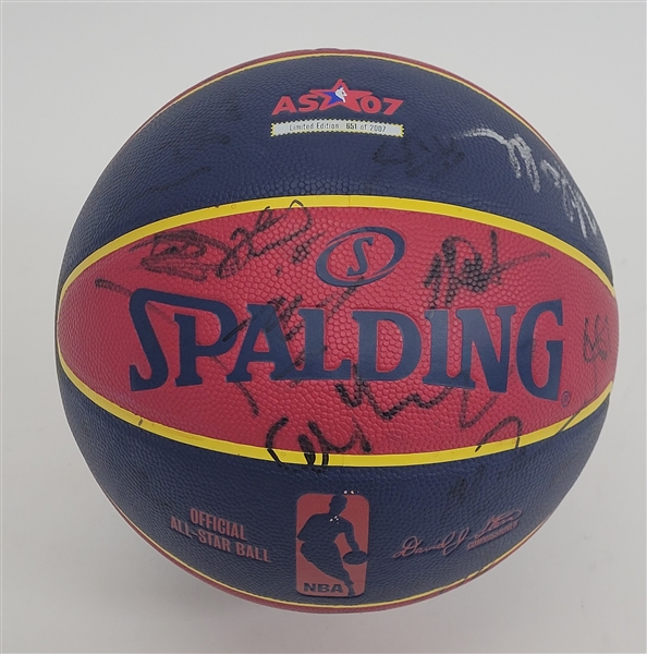 2007 NBA All-Stars Autographed Basketball w/ LeBron Beckett LOA