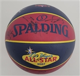 2007 NBA All-Stars Autographed Basketball w/ LeBron Beckett LOA