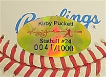 Kirby Puckett Autographed Stat Baseball LE #41/1000