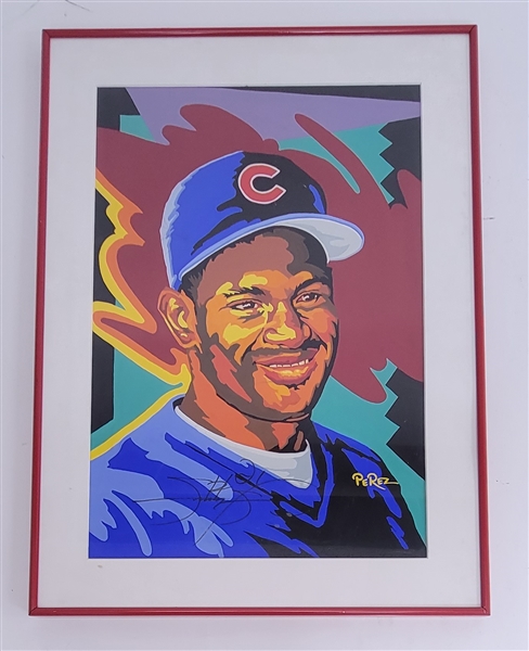 Sammy Sosa Autographed Original Dick Perez Artwork Used For Diamond Kings Card Set PSA/DNA