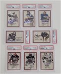 Lot of 8 Autographed 2000 Fleer Greats of the Game Football Cards PSA/DNA