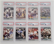 Lot of 8 Autographed 1990 Super Bowl Supermen Football Cards PSA/DNA