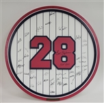 Bert Blyleven Jersey Number 28 Retirement Presentation Plaque 36x36” Autographed by the 2011 Minnesota Twins Photo Matched w/Blyleven Signed Letter of Provenance