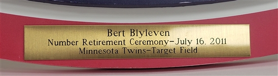 Bert Blyleven Jersey Number 28 Retirement Presentation Plaque 36x36” Autographed by the 2011 Minnesota Twins Photo Matched w/Blyleven Signed Letter of Provenance