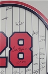 Bert Blyleven Jersey Number 28 Retirement Presentation Plaque 36x36” Autographed by the 2011 Minnesota Twins Photo Matched w/Blyleven Signed Letter of Provenance