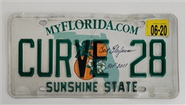 Bert Blyleven Personal Florida License Plate Curve 28 Signed w/Blyleven Signed Letter of Provenance