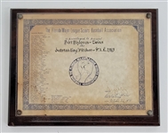 Bert Blyleven 1969 Florida Major League Scouts Baseball Association Award for Outstanding Pitcher w/Blyleven Signed Letter of Provenance