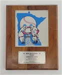 Bert Blyleven 1970 Minnesota Twins Western Division Champions Award Plaque w/Blyleven Signed Letter of Provenance