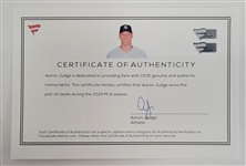 Aaron Judge 2019 Game Used Dual Autographed & Inscribed Cleats MLB & Fanatics