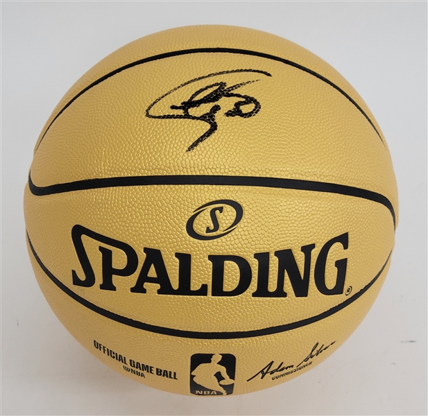 Steph Curry Autographed Spalding Gold NBA Game Basketball JSA
