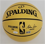 Steph Curry Autographed Spalding Gold NBA Game Basketball JSA