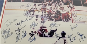 1980 USA Hockey Miracle Team Signed & Framed 16x20 Photo