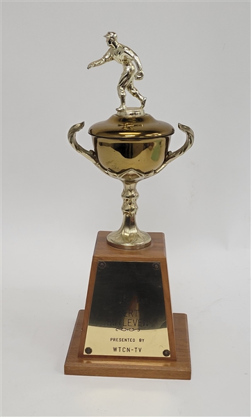 Bert Blyleven 1970 Minnesota Twins Rookie of the Year Award Trophy w/Blyleven Signed Letter of Provenance