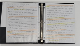 Bert Blyleven Hall of Fame Induction Hand Written Actual Speech July 24, 2011 w/Blyleven Signed Letter of Provenance