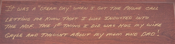 Bert Blyleven Baseball Hall of Fame Class of 2011 Custom Cherry Wood Box Signed w/Long Inscription 17x17” w/Blyleven Signed Letter of Provenance