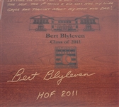 Bert Blyleven Baseball Hall of Fame Class of 2011 Custom Cherry Wood Box Signed w/Long Inscription 17x17” w/Blyleven Signed Letter of Provenance
