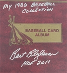 Bert Blyleven 1986 Baseball Card Collection Album and Card Plaques w/Blyleven Signed Letter of Provenance