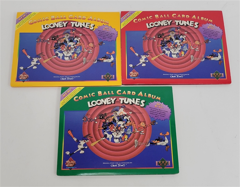 Bert Blyleven Lot of (3) Upper Deck Looney Tunes Comic Ball Card Album w/Blyleven Signed Letter of Provenance