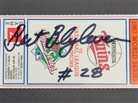 Bert Blyleven 1987 World Series Game 2 Full Ticket Signed Mint Condition w/Blyleven Signed Letter of Provenance