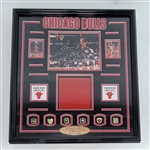 Michael Jordan Autographed & Framed 8x10 Photo & Game Used Floor Display UDA