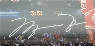 Michael Jordan Autographed & Framed 8x10 Photo & Game Used Floor Display UDA