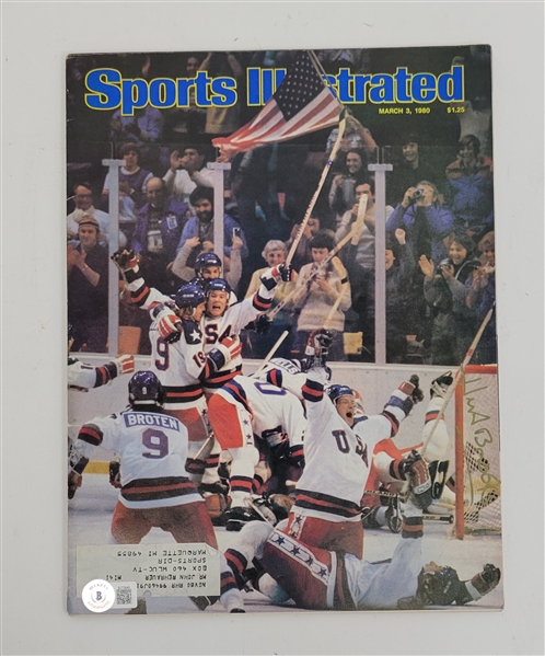 Herb Brooks Autographed 1980 Sports Illustrated Magazine Beckett