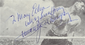Jack Dempsey Autographed Restaurant Menu w/ Beckett LOA