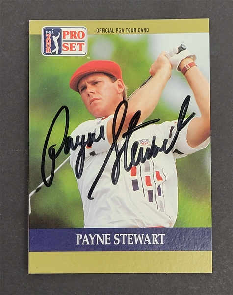 Payne Stewart Autographed 1990 Pro Set Golf Card w/ Beckett LOA