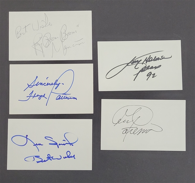 Lot of 5 Boxing Autographed Index Cards w/ George Foreman Beckett