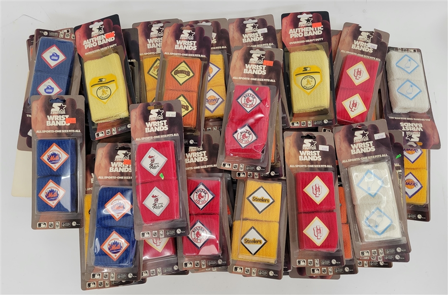 Large Collection of Official Sports Team Sweat Wrist Band 2-Packs