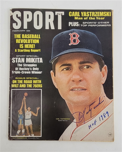 Carl Yastrzemski Autographed & HOF Inscribed "Sport" Magazine Beckett