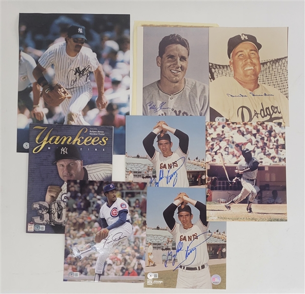 Lot of 7 Autographed Baseball 8x10 Photos + 1 Roger Clemens Autographed Magazine Beckett