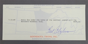 Bert Blyleven First Ever Professional Contract 1969 Sarasota Twins Original Players Contract and Other Letters w/Blyleven Signed Letter of Provenance
